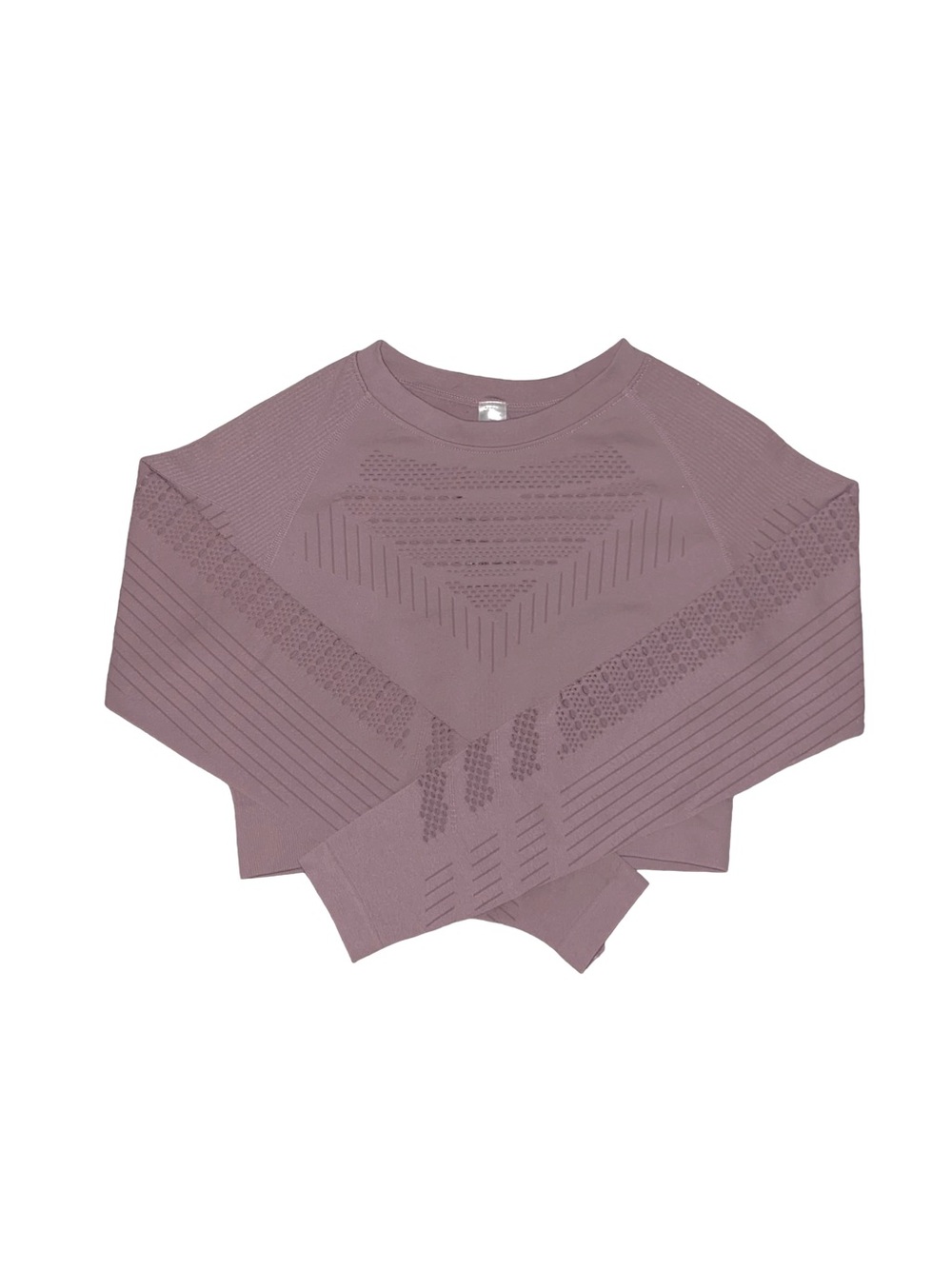 Mauve Seamless Long Sleeve Workout Crop Top Size Large